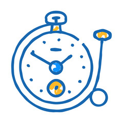 clock with ring doodle icon sketch vector. clock with ring sign. isolated symbol illustration