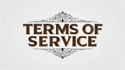 Fototapeta premium terms of service typography lettering decorative design on plain white background
