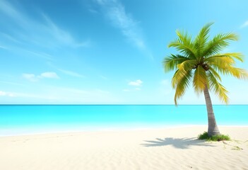 Palm Tree on a Sunny Beach