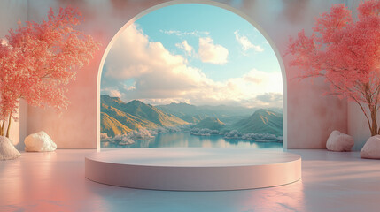 Minimalist product podium