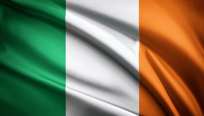 アイルランドの国旗(waving national flag of Ireland.)
