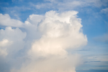 Above the clouds. flight concept.
