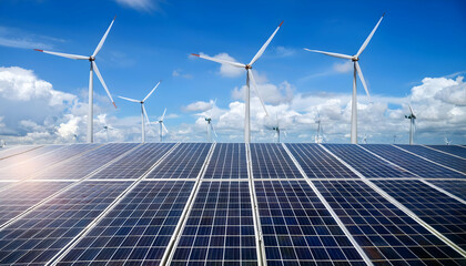 wind turbine and solar panel