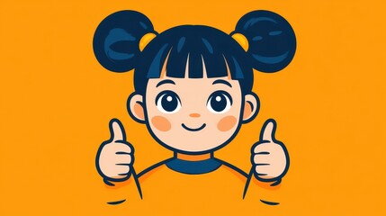 Naklejka premium A whimsical flat logo showcases a quirky bun with playful thumbs peeking out, adding charm and fun to your design.