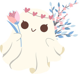 Floral Cute Ghost