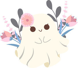 Floral Cute Ghost