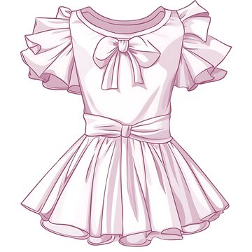 recommend clip art: White Ruffled Dress with Bow for Little Girls.