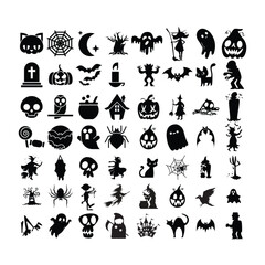 Collection of Halloween silhouettes