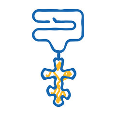 pectoral cross doodle icon sketch vector. pectoral cross sign. isolated symbol illustration