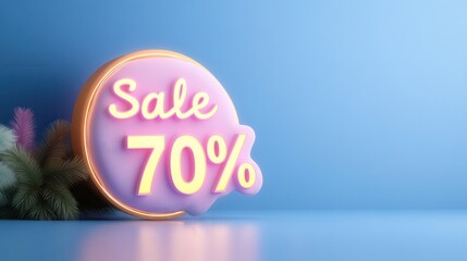 Bold Cyber Monday Sale Banner with Glowing 70 Discount Text