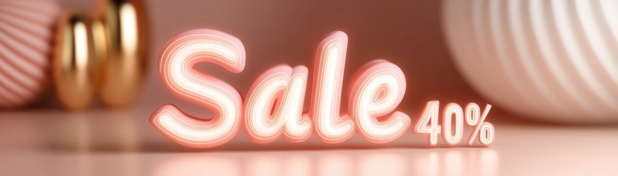 Bold Cyber Monday Neon Glowing Sale 40 Off Promotional Banner