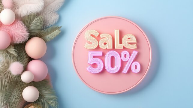 Cyber Monday Flash Sale Banner with Glowing 50 Discount Offer