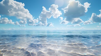 Beautiful Blue Skies with Nature, Moon ,Cloud ,Beach scenery, Tree, night -Anime concept Background