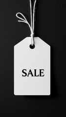 White clothes tag over black background,Black Friday Sale or Discount banner,shopping online and Template for promotion, advertising,Black Friday Sale or Discount banner,space for text.