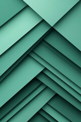 Obraz premium Layers of teal paper create a visually striking geometric pattern in a calming, modern design ideal for backgrounds or art projects
