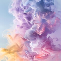 Fototapeta premium Hazy colors and shapes merging together creating an ethereal atmosphere., Dreamy Pastel Background with Blurred Edges, colorful smoky wallpaper.