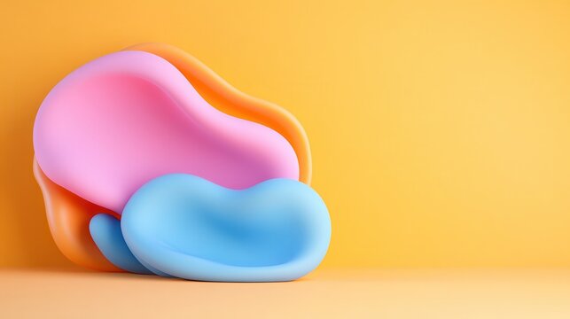 Vibrant Cyber Monday Promotional Banner with Bold Abstract Shapes and Pastel Colors - Powered by Adobe