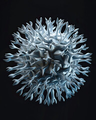 Influenza Virus Particle with Sharp Focus on Spikes and Soft Backlighting