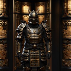 a knight with a sword and armor on his chest
