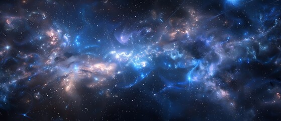 Naklejka premium Beautiful Blue Skies with Nature, Moon ,Cloud ,Beach scenery, Tree, night -Anime concept Background