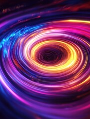 Colorful Light Spiral Dark Room