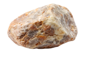 Obraz premium Close-up of brown stone with rough texture isolated on transparent background