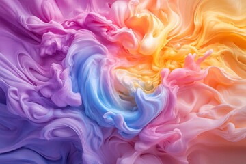 Obraz premium Vibrant abstract swirl of colors blending together, creating a mesmerizing visual effect with dynamic hues.