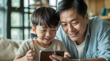 Obraz premium Cybersecurity protection in parent-child interaction Safe online learning with children using tablets