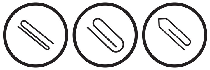Paper clip icons set. Office Paper Clip sign, Paperclip document vector icon.