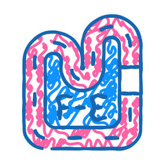 racing track for electric cars doodle icon sketch vector. racing track for electric cars sign. isolated symbol illustration