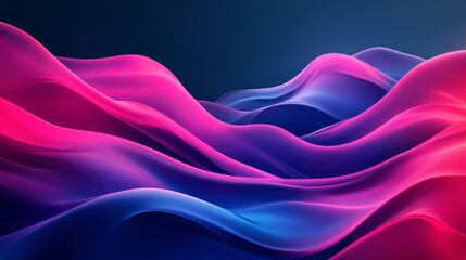 Obraz premium A dynamic blend of pink and blue flowing abstract waves creating a captivating backdrop for artistic designs and digital projects