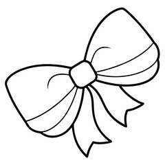 Fototapeta premium packing bow ribbon outline coloring book page line art drawing