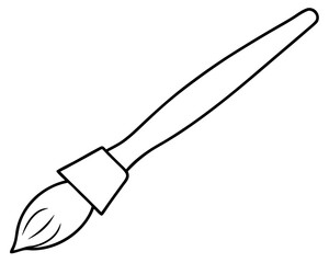 Fototapeta premium paint brush outline coloring book page line art drawing