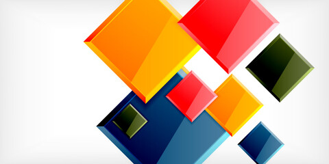 Colorful squares with reflections abstract background design. Vector Illustration For Wallpaper, Banner, Background, Card, Book Illustration, landing page