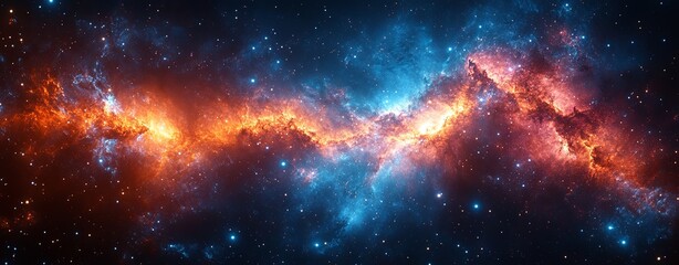 Fototapeta premium Vibrant Cosmic Nebula in Deep Space