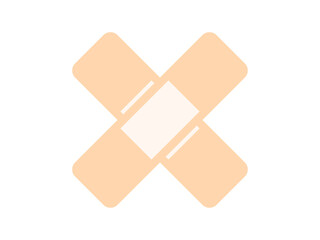 ミニマルな絆創膏ばってんアイコン：長方形ベージュ