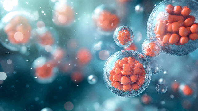 Triglycerides in fat cells An illustration of triglyceride molecules being stored
