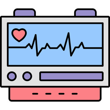 heart monitor showing heartbeat waveform clip art preview