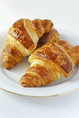 Delicious flaky croissants with nutella filling.