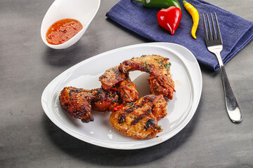Buffalo grilled chicken wings barbecue