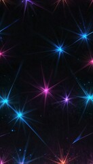 Fototapeta premium Abstract Neon Pattern on Black Background, Ideal for Smartphone Wallpaper
