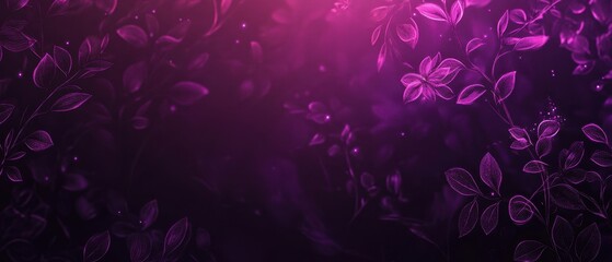 Enchanting Purple Floral Backdrop with Glowing Bokeh Lights