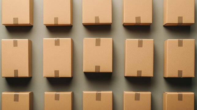 Brown cardboard boxes isolated against a clean background showing a simple and environmentally friendly packaging solution