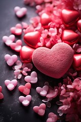 Obraz premium Background with a love motif. Valentine's Day. Ai generative.