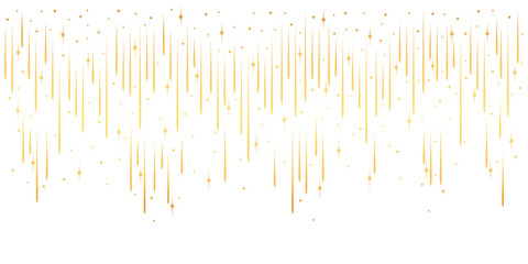 Golden fireworks falling vector background for new year elements