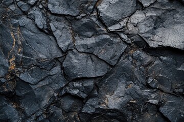 A rugged, natural dark stone texture with intricate cracks and ridges