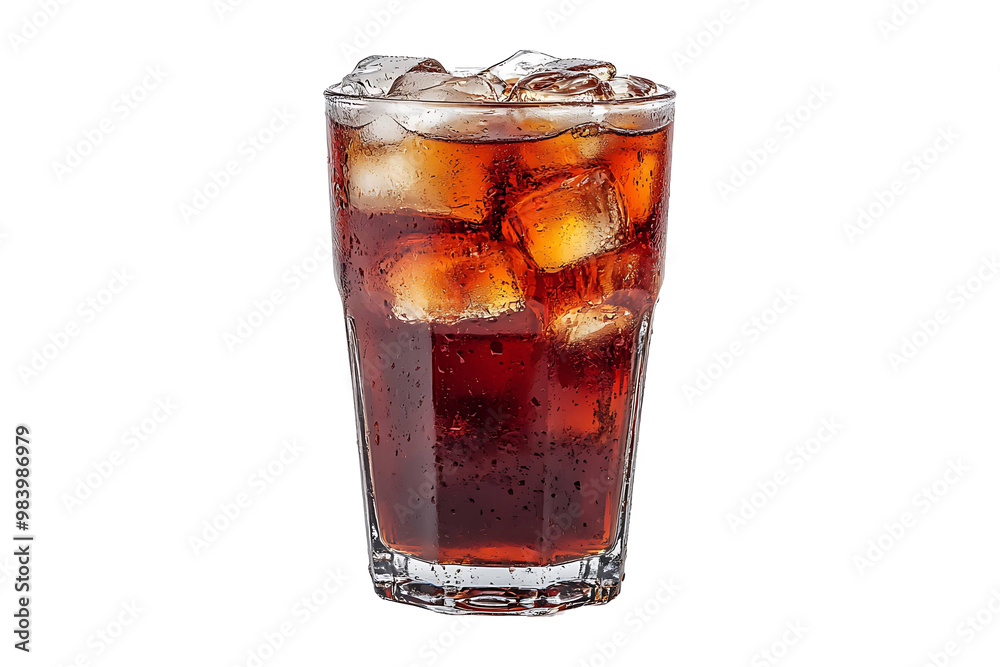 Wall mural glass of coke isolated on transparent background.