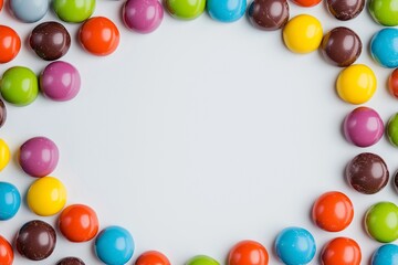 Colorful candies on a white background 