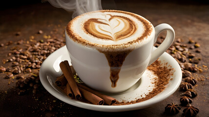 cup of coffee with chocolate, ai generated