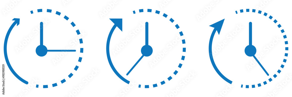 Wall mural clock countdown icon in flat style. time chronometer vector illustration on white isolated backgroun